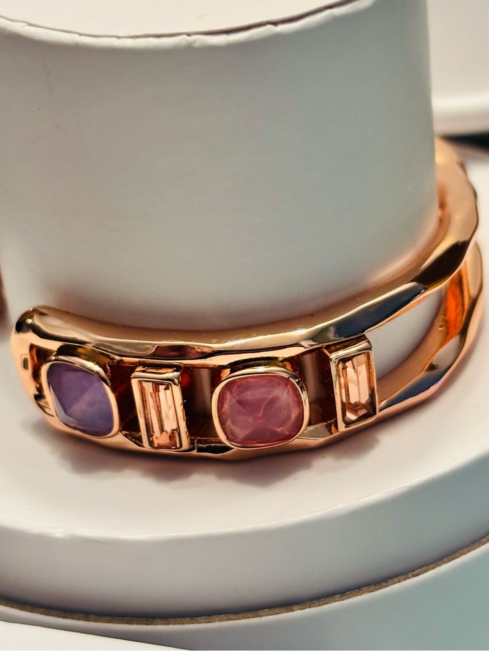 Rose Gold Multi-Stone Bracelet with Pink & Lavender Accents
